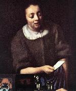 VERMEER VAN DELFT, Jan Lady with Her Maidservant Holding a Letter (detail)er china oil painting reproduction